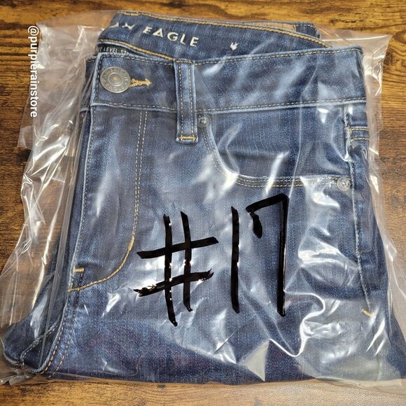 American Eagle Skinny Jeans 4 S Mid Rise Next Level Stretch Medium Dark Wash - Picture 14 of 14